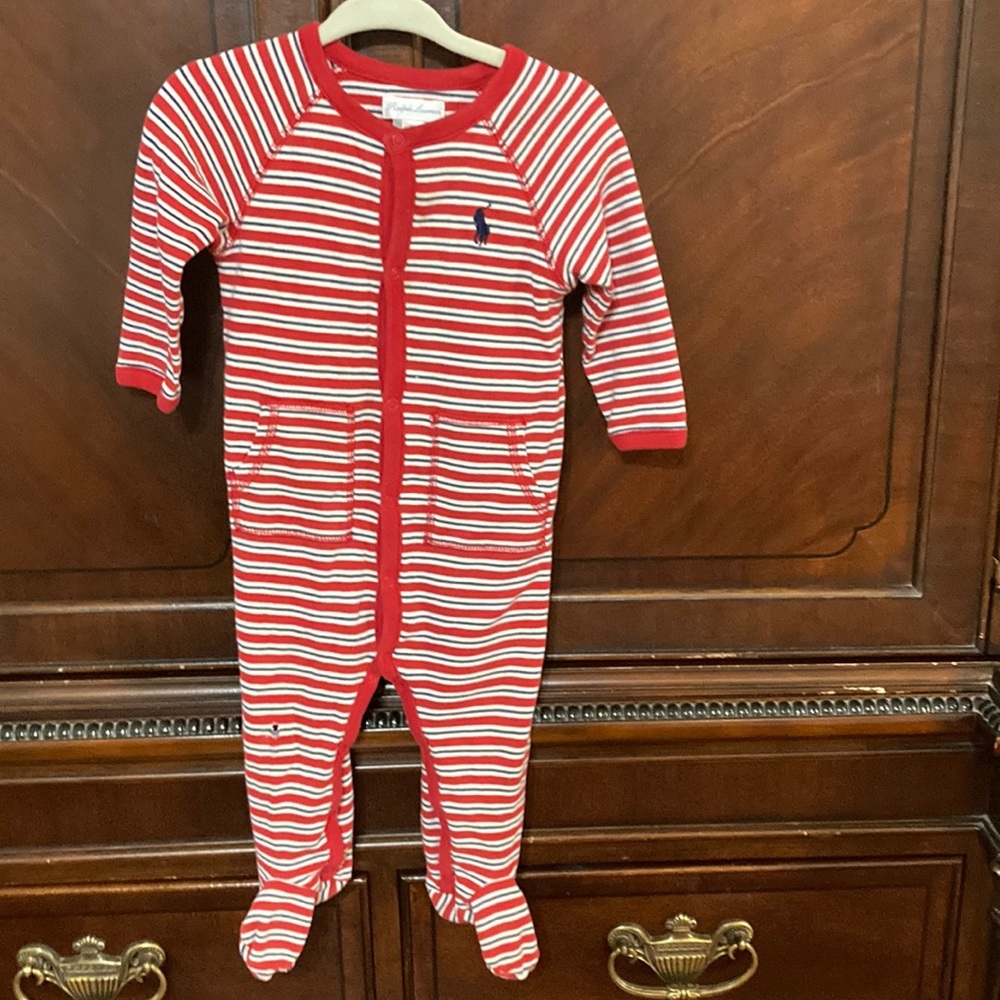 9 month old striped Ralph Lauren onesie